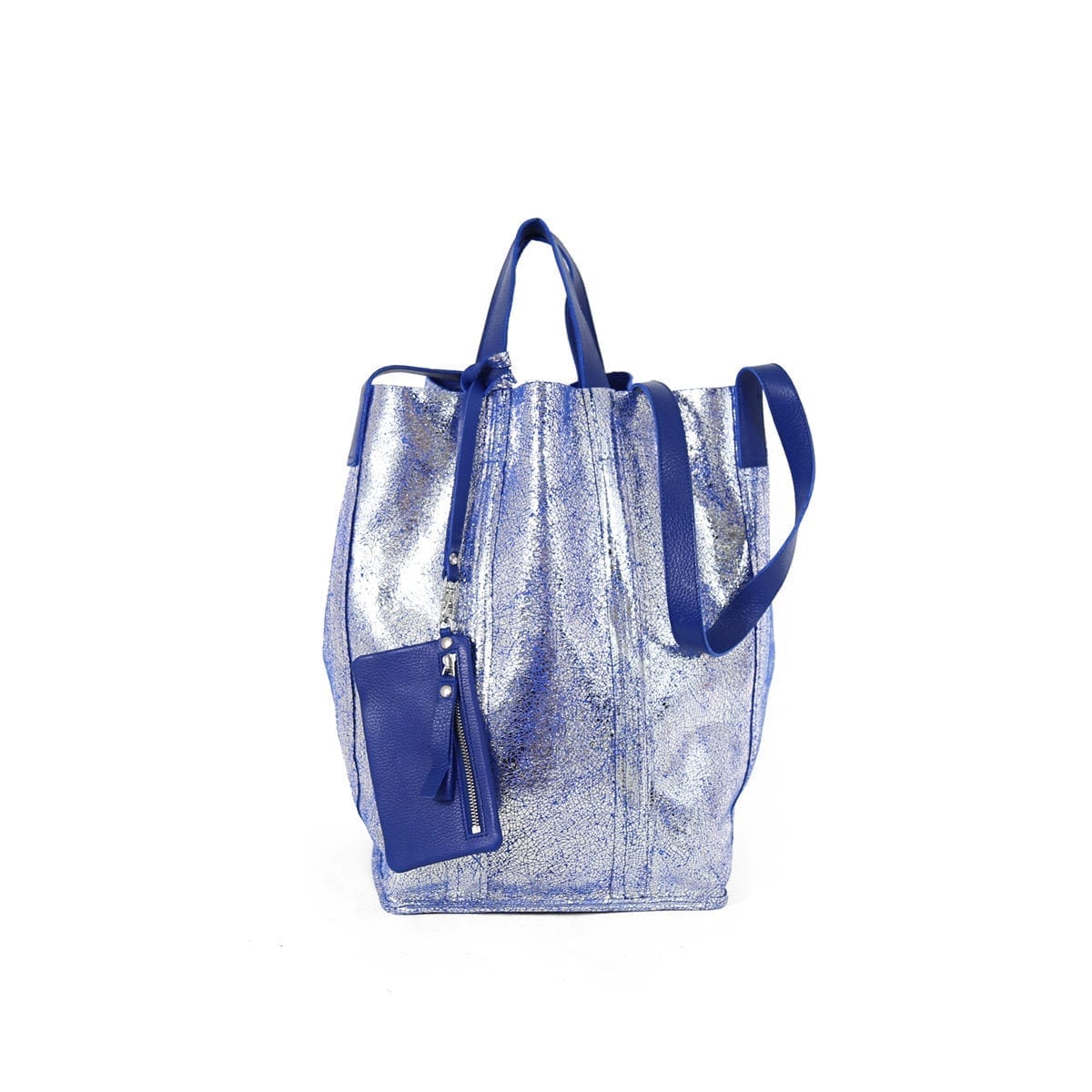 Linda Large Tote Floater Blue Silver