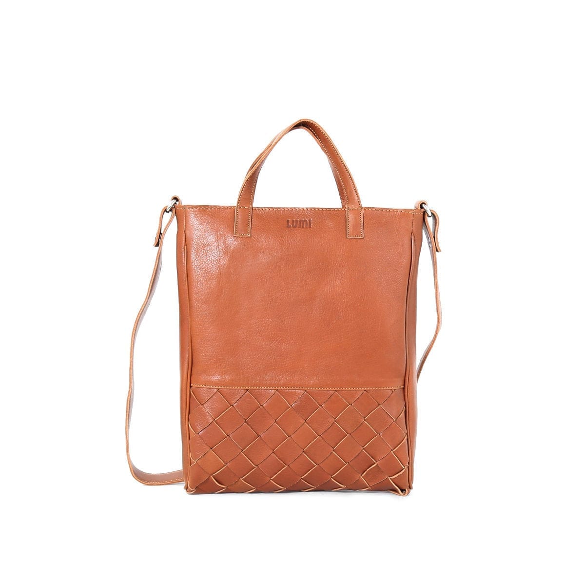 Signe Woven Tote Cognac