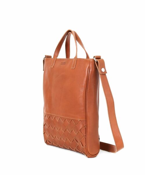 Signe Woven Tote Cognac