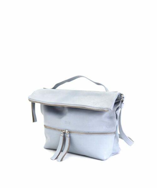 LUMI Lyydia Shoulder Bag, in sky blue, is made of vegetable tanned goat leather. Chemical free dyeing.