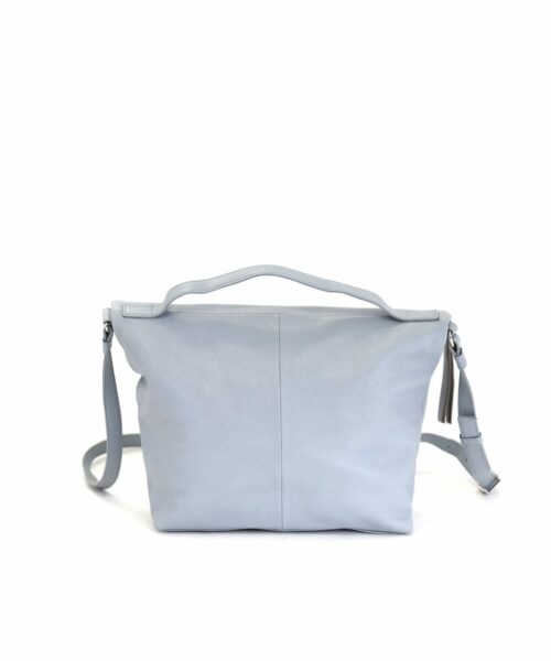 LUMI Lyydia Shoulder Bag, in sky blue, is made of vegetable tanned goat leather. Chemical free dyeing.