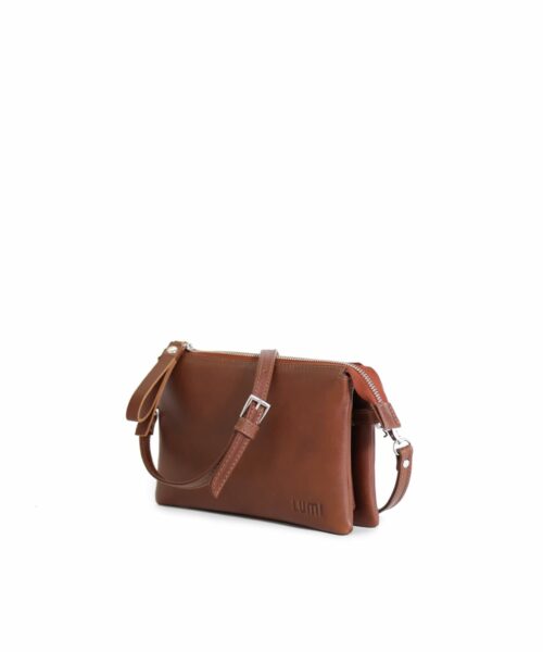 LUMI Venla All-In-One Pouch in cognac.