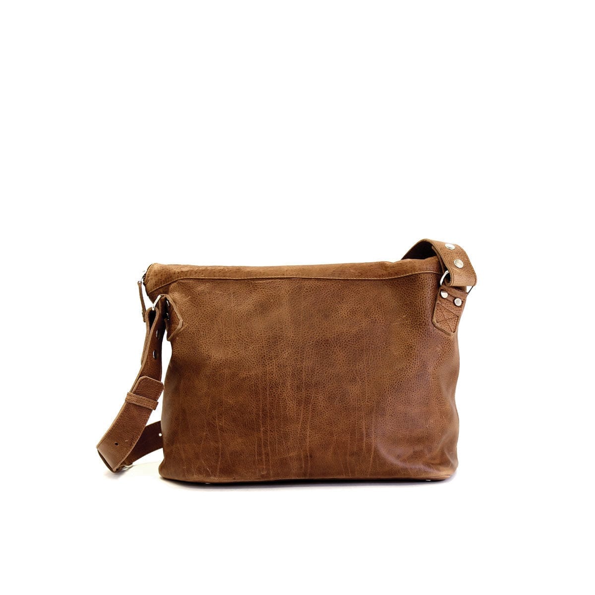 LUMI Theodore Messenger Bag, in beige, is created using vegetable tanned leather.