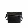 LUMI Theodore Messenger Bag, in black, is created using vegetable tanned leather.