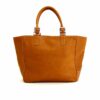LUMI Jutta East West Tote, in cognac. This bag fits everything you need for work, school and spontaneous travel.