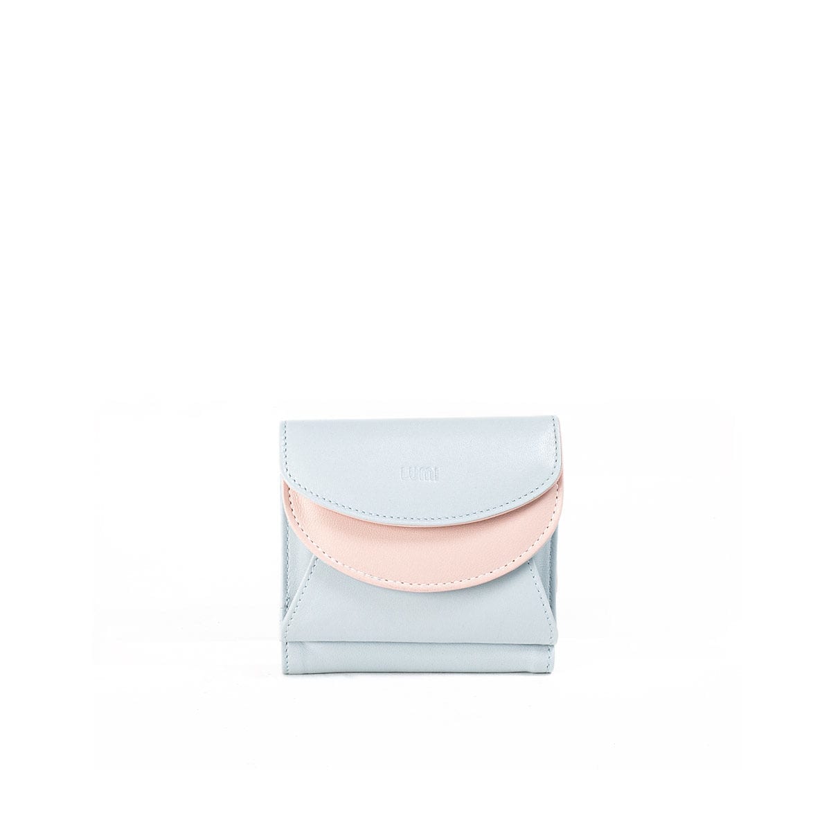 LUMI Viivi Trifold Wallet, in Baby Blue.