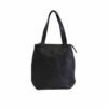 LUMI Lars Open Tote, in black, is created using vegetable tanned leather.