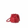 LUMI Beata Small Bucket Bag, in red, is made of vegetable tanned goat leather