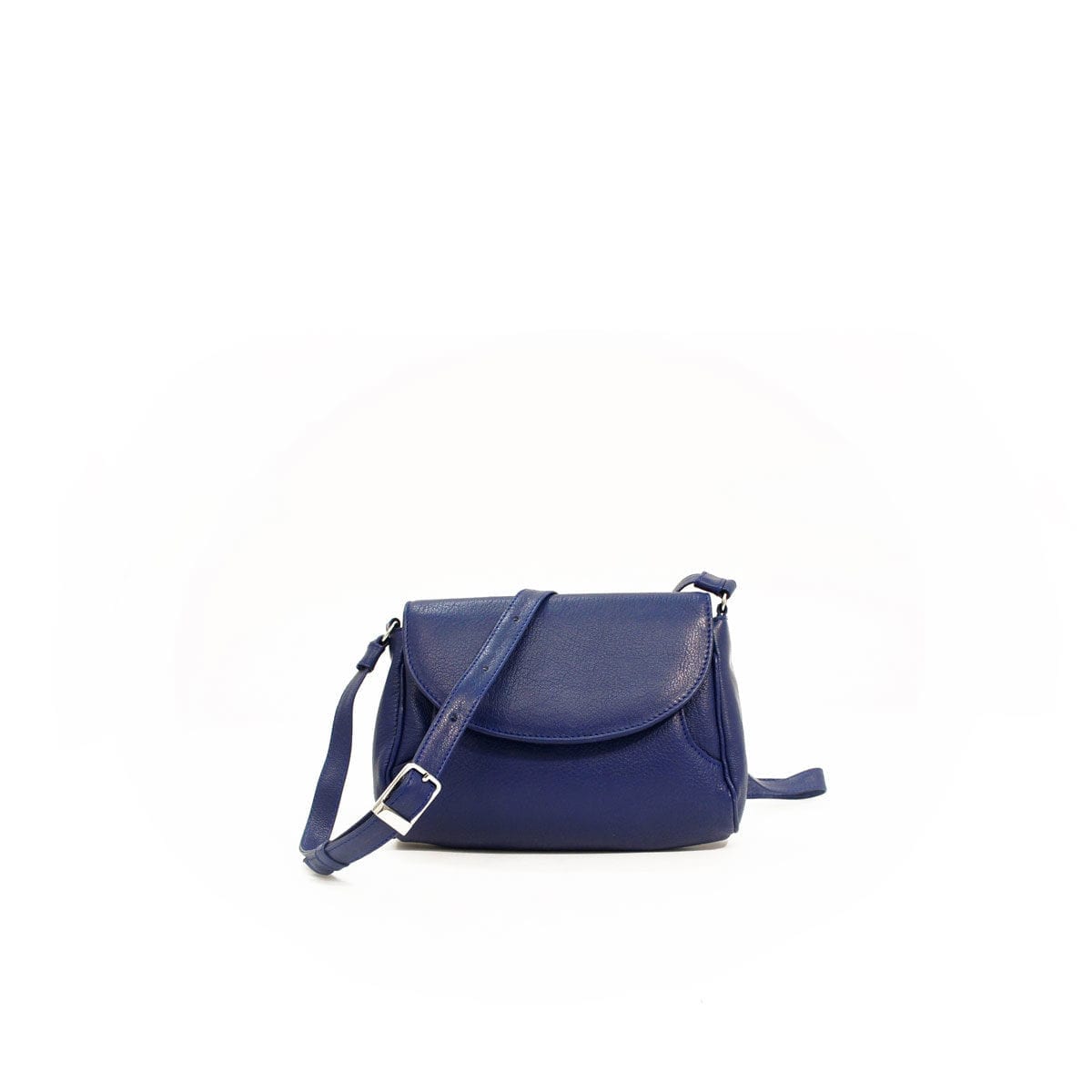 LUMI Jenna Pouch Bag, in blue, is made of vegetable tanned goat leather.
