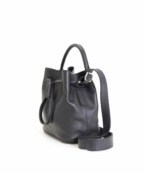 LUMI Klara Small Bucket Bag in timeless and elegant black.