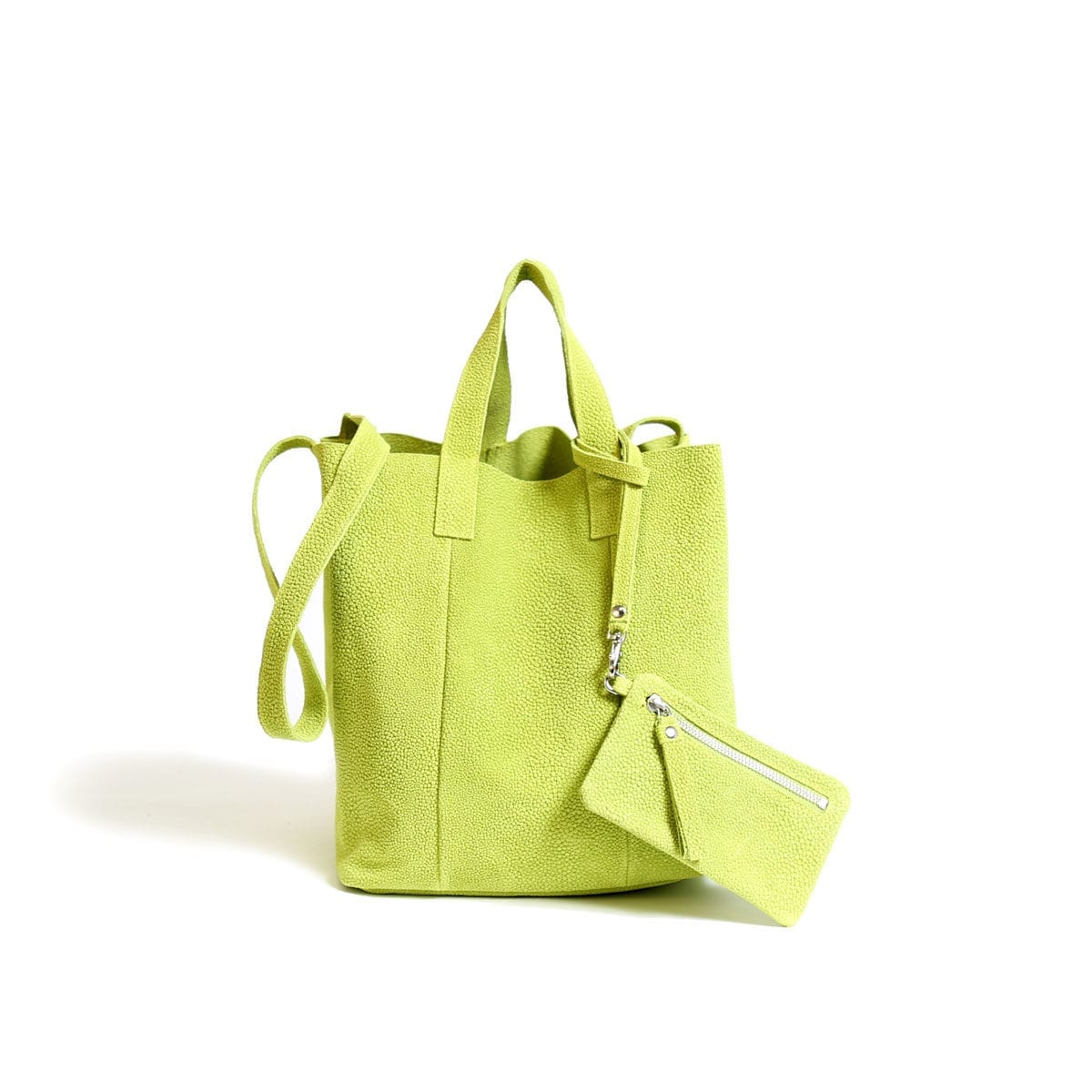 LUMI Frida Small Tote Bubbles, in lime