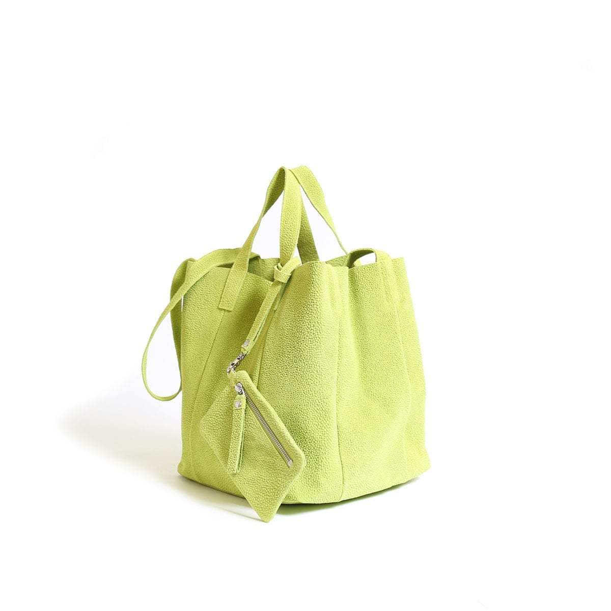 LUMI Frida Small Tote Bubbles, in lime
