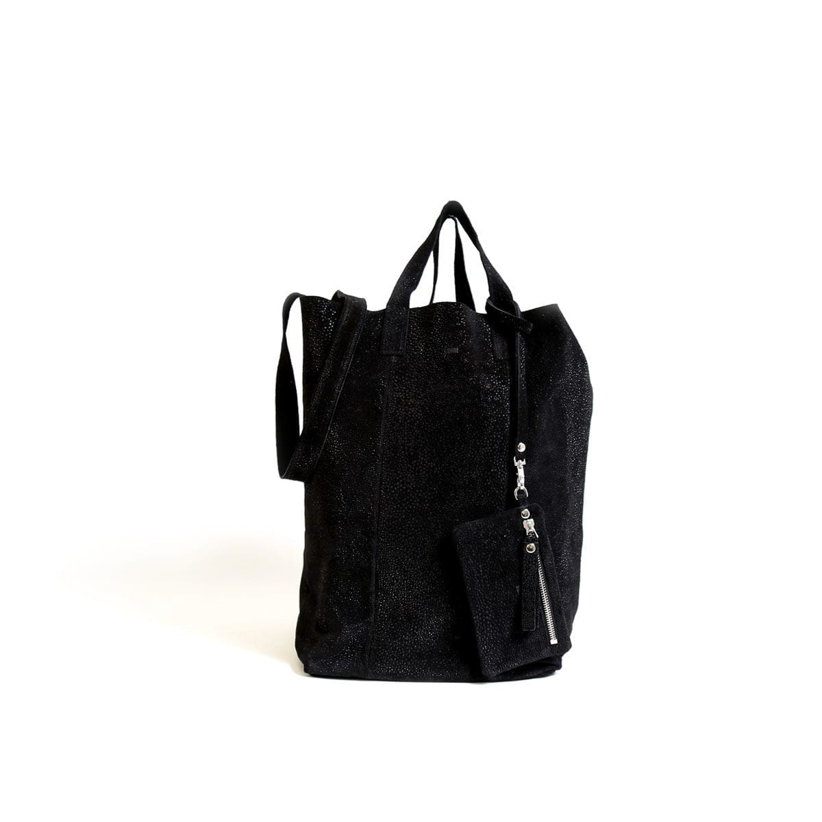 LUMI Linda Large Tote Bubbles, in black.