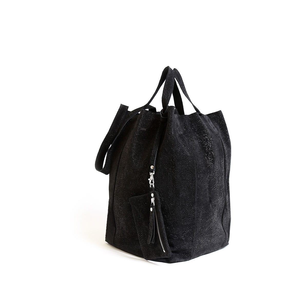LUMI Linda Large Tote Bubbles, in black.
