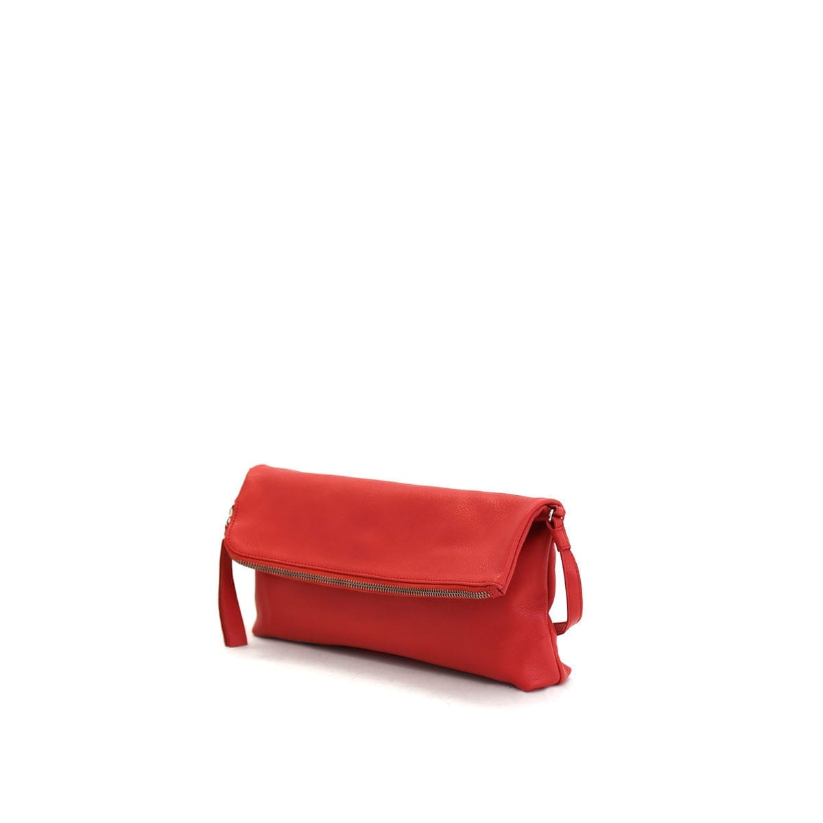 LUMI Stefanie Large Pouch, in coral is made of vegetable tanned goat leather. Chemical free dyeing.