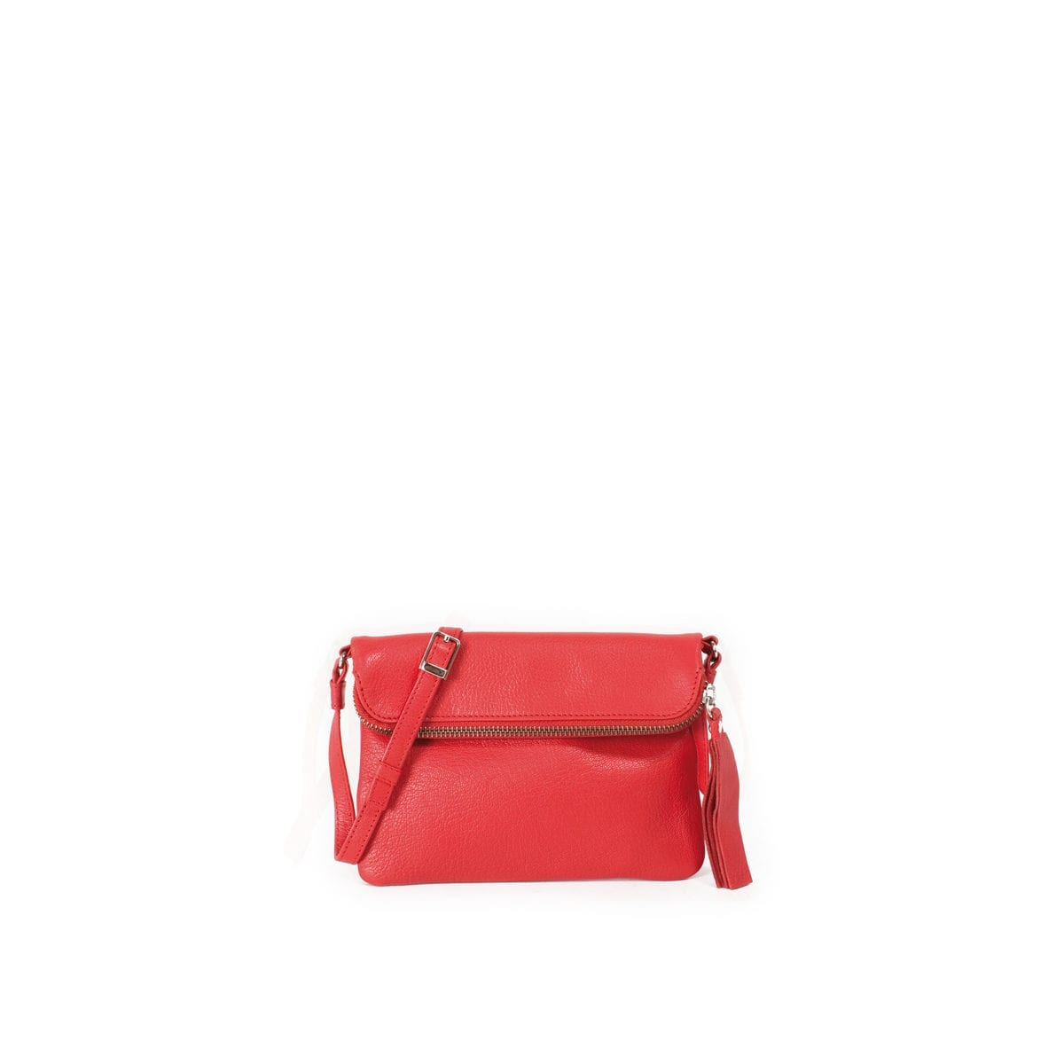 LUMI Stella Pouch Bag, in coral, is made of vegetable tanned goat leather. Chemical free dyeing.