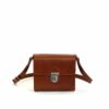 LUMI Hilla Messenger Bag, in cognac, is created using natural vegetable tanned cow leather.