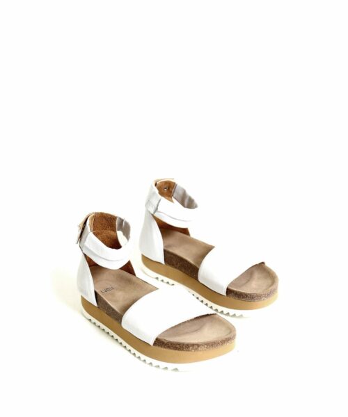 LUMI Birgitta Cork Sandals, in white, make the perfect summer shoe for every occasion.