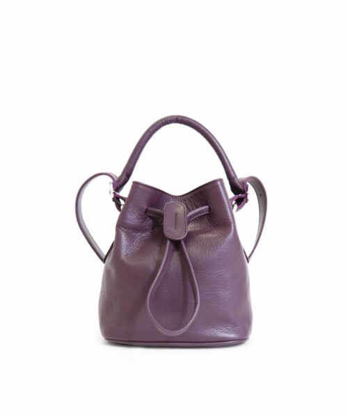 LUMI Klara Small Bucket Bag, in beautiful rich grape colour.