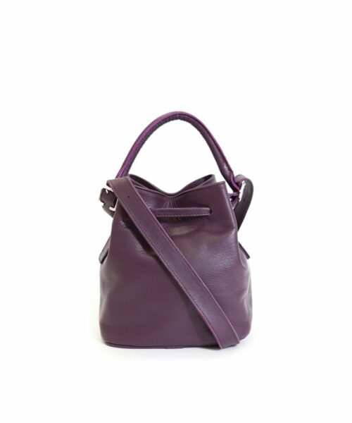 LUMI Klara Small Bucket Bag, in beautiful rich grape colour.