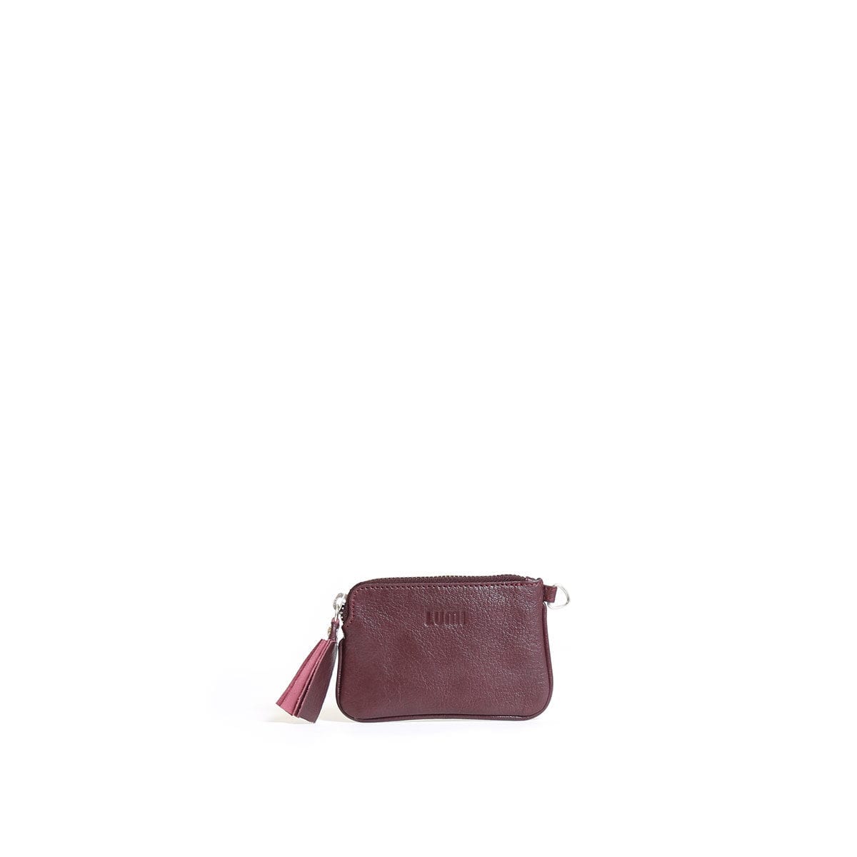 LUMI Anna Wallet, in wine, carries your tiny necessities and other daily essentials.