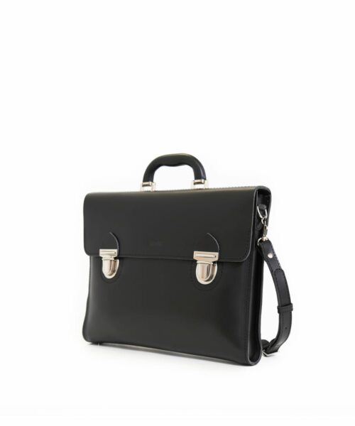 LUMI Kimi Bag, in black, is created using natural vegetable tanned cow leather.
