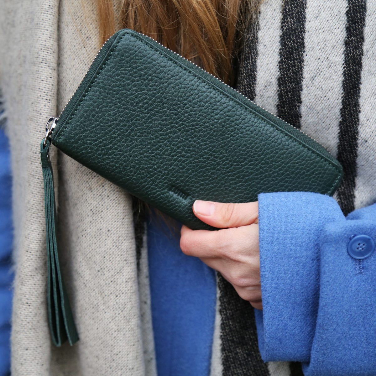 LUMI Large Ziparound Wallet in Petrol