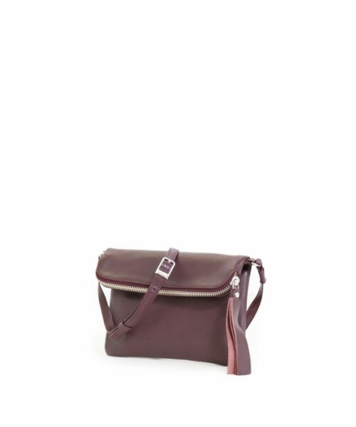 LUMI Stella Pouch Bag, in wine, is made of vegetable tanned goat leather. Chemical free dyeing