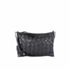 LUMI Trine Woven Clutch Large in classic black. This roomy clutch with woven textured details is a perfect day bag that fits your small daily essentials
