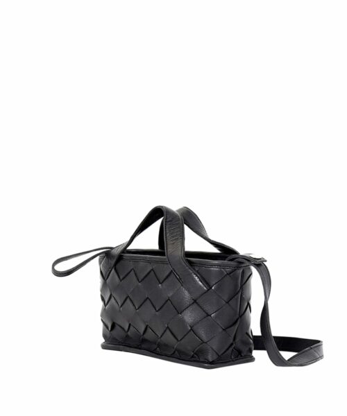 LUMI Annikki Woven Small Tote in classic black