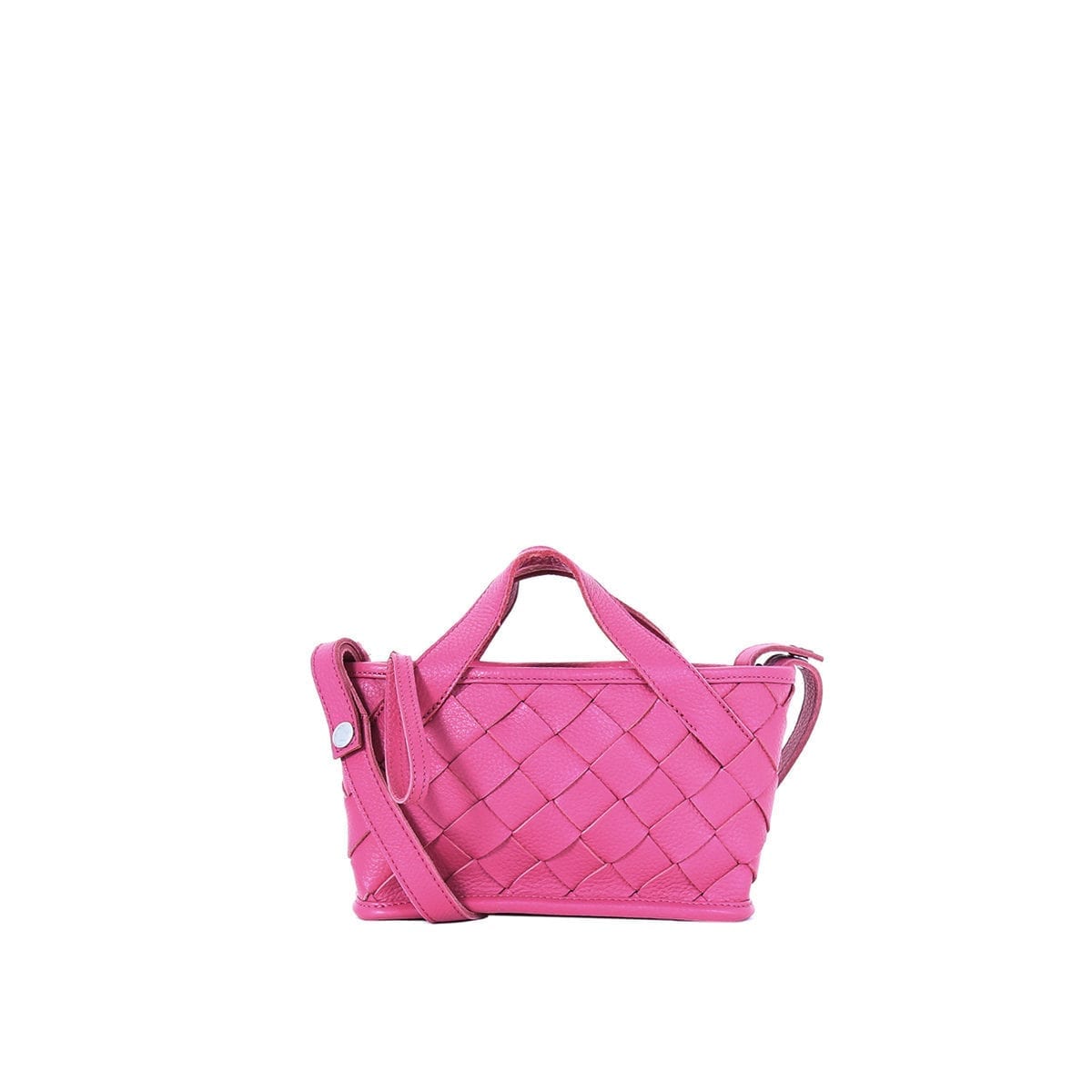 LUMI Annikki Woven Small Tote in bright raspberry