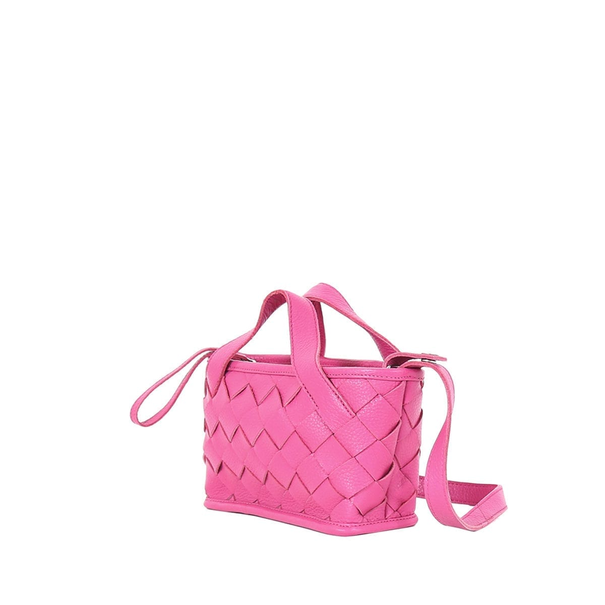 LUMI Annikki Woven Small Tote in bright raspberry