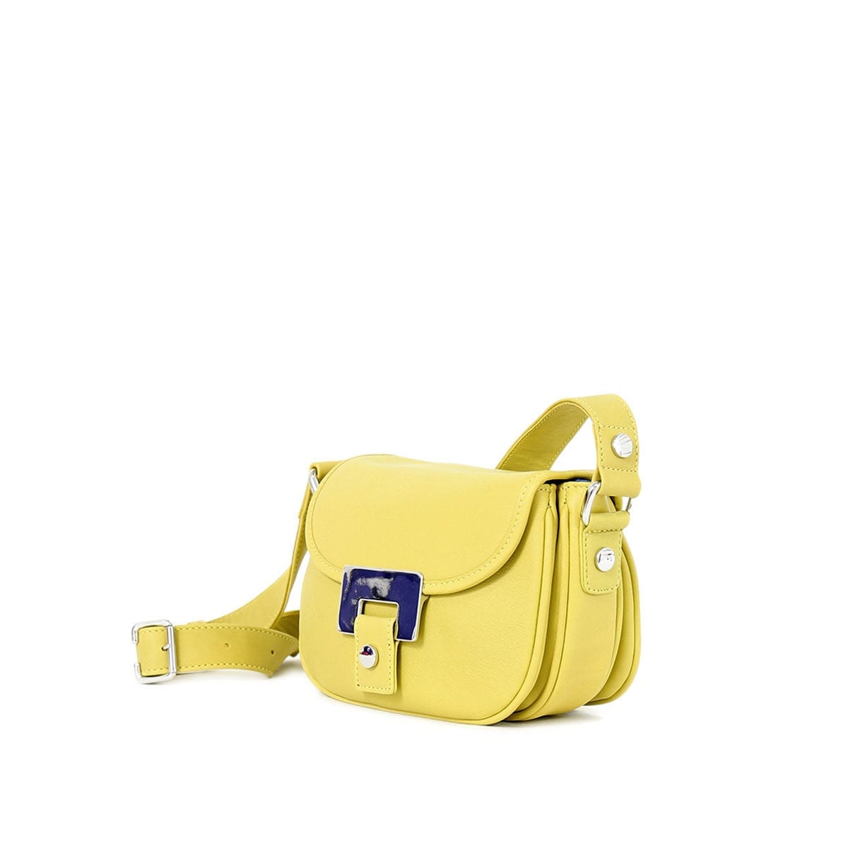 LUMI Olivia Mini Saddler in bright fresh lemon colour.