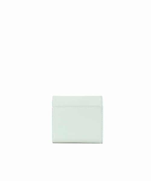 LUMI Viivi Trifold Wallet in fresh mint and white combo. This little trifold wallet safe-keeps your cards and cash in style. The wallet is handmade from lovely and soft sheep napa leather, which makes it beautiful to hold in your hand.
