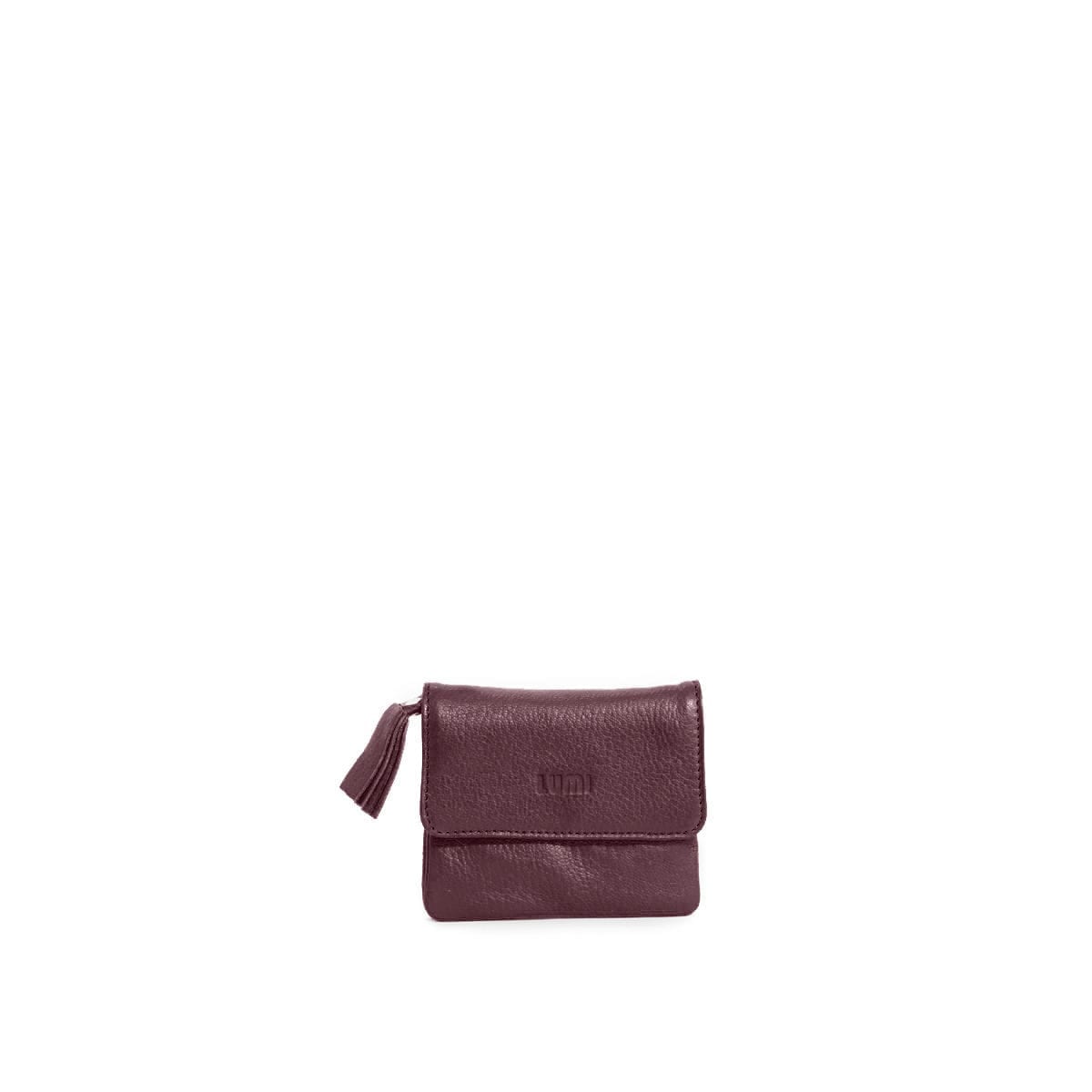 LUMI Emma Wallet, in wine, carries your tiny necessities beautifully.