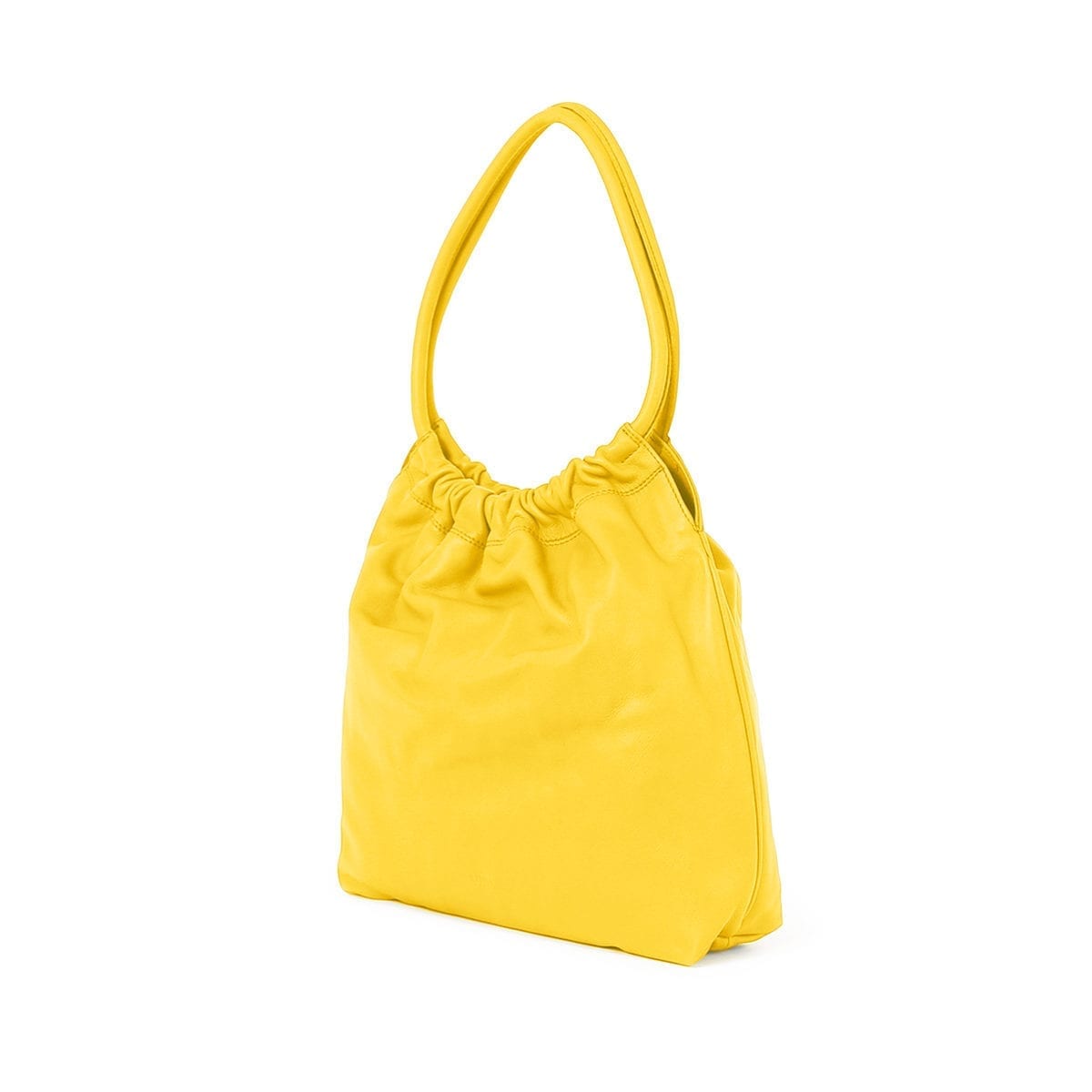 Martta Drawstring Bag in lemon yellow.