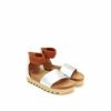 Birgitta Cork Sandal White Cognac Silver 36 (Outlet)