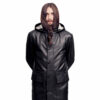 Men's Leather Parka Black M (Outlet)