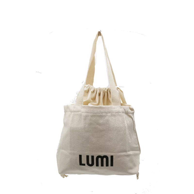 Canvas Drawstring Tote Small Natural