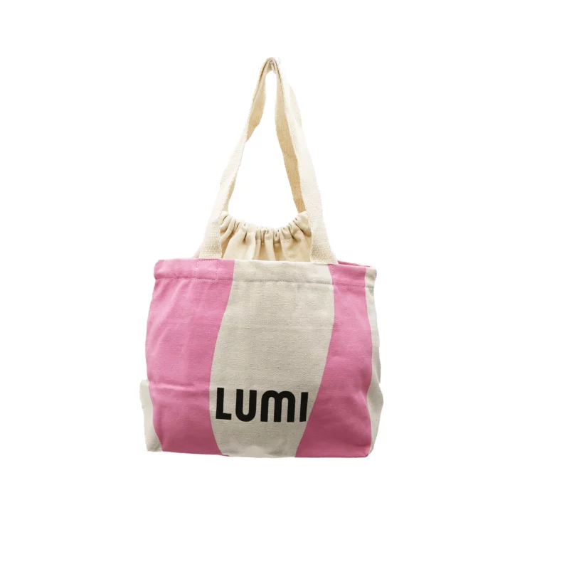 Canvas Drawstring Tote Small Pink