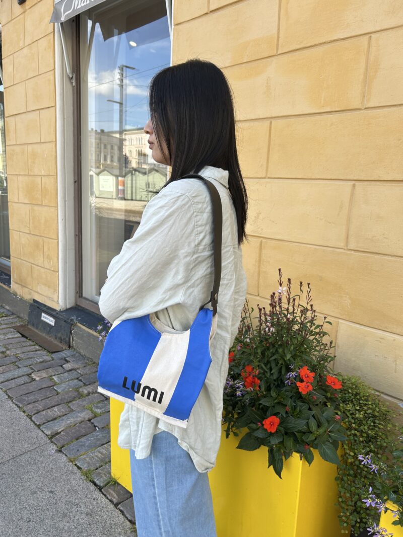 Canvas Supermarket Bag Small Blue