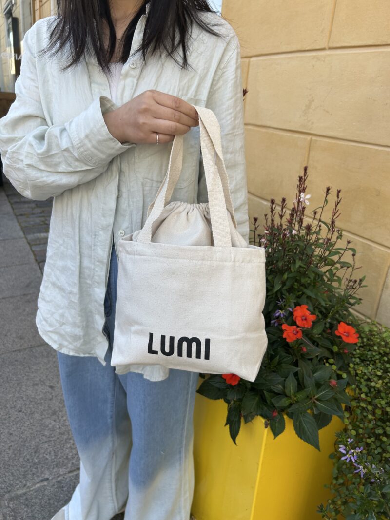 Canvas Drawstring Tote Small Natural